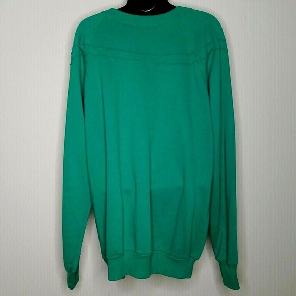 Pannill Sweatshirt  Size XXLarge Vintage 80s Ragland Style Green Faux Ruffles - Picture 3 of 5